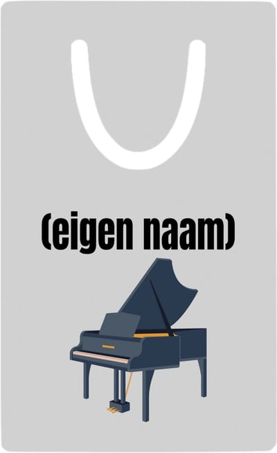 Hacebo® - piano met eigen naam metalen boekenlegger - Piano - muziek liefhebbers - iemand die houdt van piano spelen - verjaardag - cadeau - kado Bladwijzer boekenleggers - 7.6 cm x 5cm