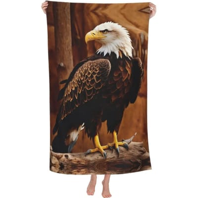 Bald Eagle Strandlaken Sneldrogend Microvezel Adelaar Amerikaans Handdoek Lichtgewicht Groot Zwemhanddoek Voor Reizen Zwembad Kamperen 50x100cm(20x40in)