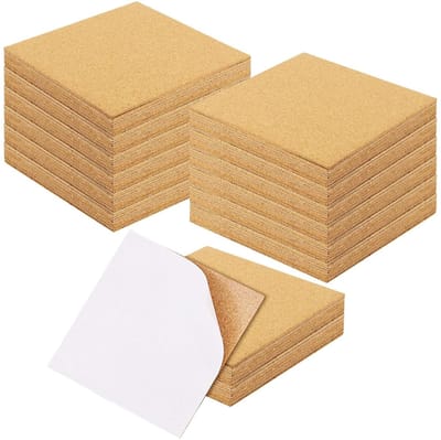 Dailygoods- Onderzetters 120 stuks - Kurk 10 x 10 cm - Zelfklevend - Dikte 2 mm - Ideaal voor knutselen - Aanpasbaar voor verschillende toepassingen - Kurkplaten
