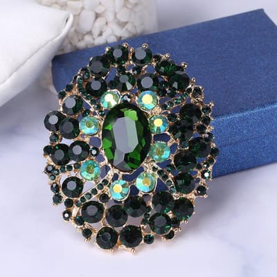 Prachtige grote kristal strass luxe glazen broche High-end kledingaccessoires broche black