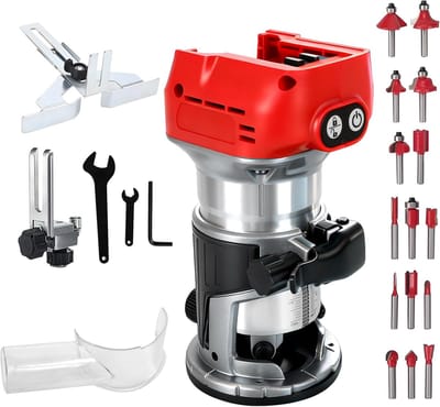Houten Palm Router - Hand Router Trimmer - Houtbewerking Precisie - Borstelloze Motor 800W - 6 Snelheden 30000 RPM