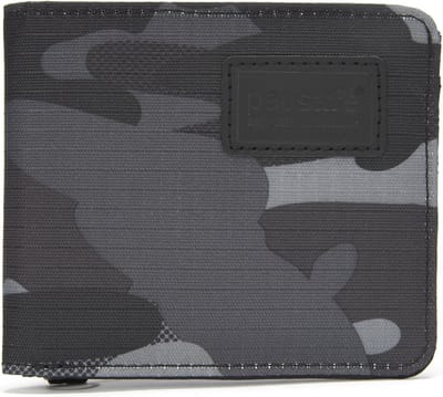Pacsafe Portemonnee - 9 x 10.5 x 1 cm - Pasjeshouder - RFID-beveiligd - Scanvak - Lichtgewicht - Recycled Polyester - Camo