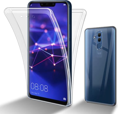 Cadorabo Hoesje geschikt voor Huawei MATE 20 LITE in TRANSPARANT - 360° Full Body Case Cover Beschermhoes Voor- en achterbescherming, all-round bescherming met displaybescherming