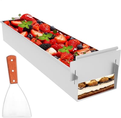 Dailygoods - Verstelbare Bakvorm voor Tiramisu en Gebak - Aluminium met Verwijderbare Zijpanelen