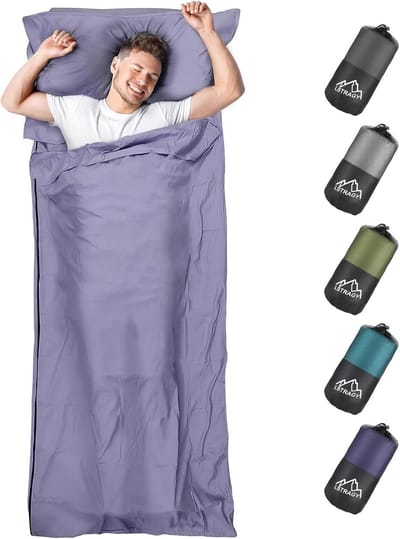 Huttenslaapzak - Reislaken - Reizen en Kamperen - Doorlopende ritssluiting - 95 x 220 cm - Paars