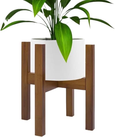 Plantenstandaard binnen - Houten bloemenhouder - Decoratie verfraaien - Verstelbare breedte - 8 tot 30 cm - Houtkleur