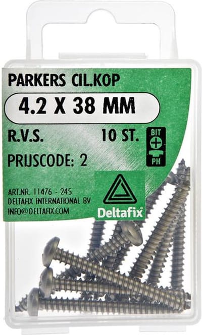 Spaanplaatschroeven Cilnderkop Pozidriv RVS 4.2x38mm