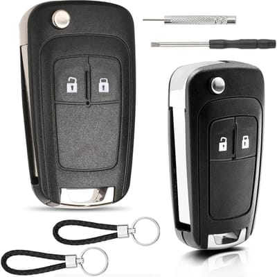 Dailygoods- Autosleutel Vervangset - Etui/Sleutelhanger - Sleutelschaal - Universele Klapetui - Chevrolet/Buick - Schokbestendig/Roestvrij Staal