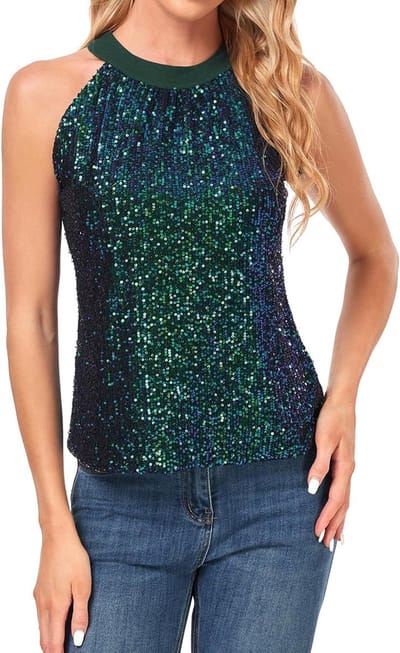 Sprankelende Sequin Tank Tops voor Dames - Ideaal voor Feestjes, Clubs en Cocktailavonden