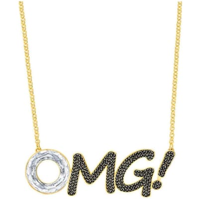 Swarovski Série Humoriste Édition Spéciale Asie Cristal Essentiel Incrusté de Diamants Entiers OMG Design Exagéré Collier Collier Homme Or 5351569 Box (Random Color) beige