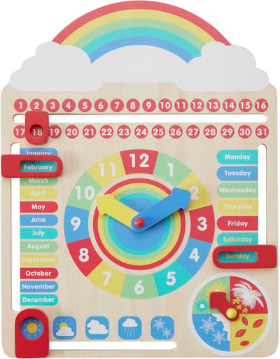 Teamson Kids Peuterspeelgoed - Houten Kalender 'Alles over Vandaag' - Meerkleurig