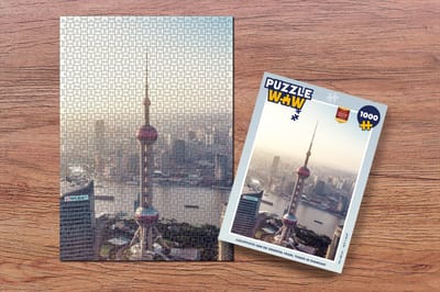 Puzzel Luchtfoto van de Oriental Pearl Tower in Shanghai - Legpuzzel - Puzzel 1000 stukjes volwassenen