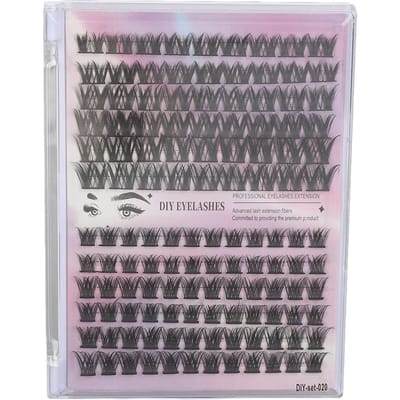 126 Clusters DIY Wimperextensions Kit D Krul Fluffy Individuele Wimperextensions Kit met 3ml Lash gray