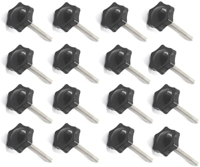 Allecto - 16Pcs M4x30mm - Schroeven - Duurzaam en Corrosiebestendig - Zwart - Handknop Schroeven - Ideaal voor Meubelmontage - Perfect voor Bin...
