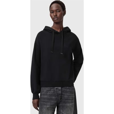 AllSaints Zinc Rhian Hoody Black Taglia: XS | Felpe con cappuccio Outlet | Donna | Nero