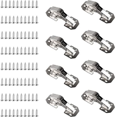 8 Scharnieren met Softclose, 90° Keuken Kast Scharnieren 113 × 43mm, Hydraulisch Dempende Deurscharnieren voor Houten Keuken Deuren