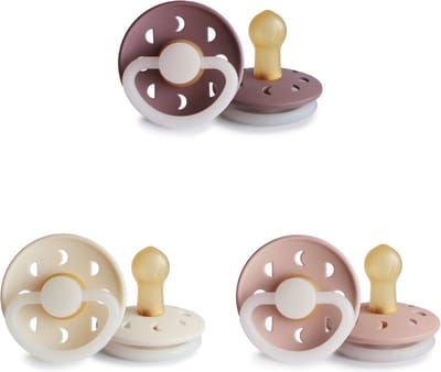 Frigg Moon Night Fopspeen set 3 stuks Cream Night,Blush Night en Twilight Mauve Moon Night 0-6 maand maat 1