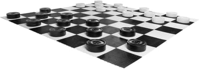 XXXL Giga Damspel (Checkers, 8x8 vakken) - 25 cm Stenen - UV-Beschermd - Met Nylon Speelmat 262 x 262 cm
