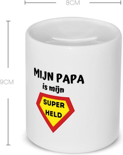 Akyol - mijn papa is mijn superheld Spaarpot - Vader - super papa - vader cadeautjes - vaderdag - verjaardag - geschenk - kado - 350 ML inhoud