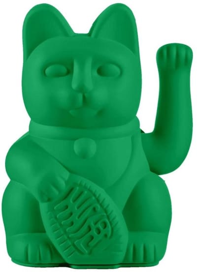Lucky Cat – Zwaaiende Kat – Vivid Green – Moderne Maneki Neko – 15 cm – Donkey