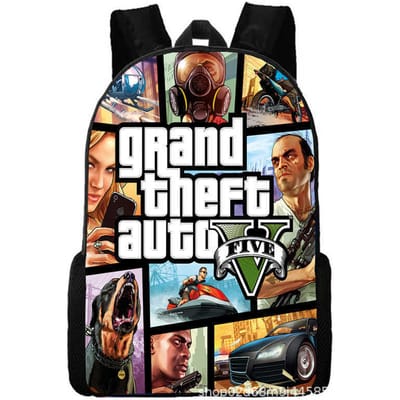 Grand Theft Auto Grand Theft Auto Perifere Animatie Rugzak Schooltassen voor Mannen en Vrouwen standard