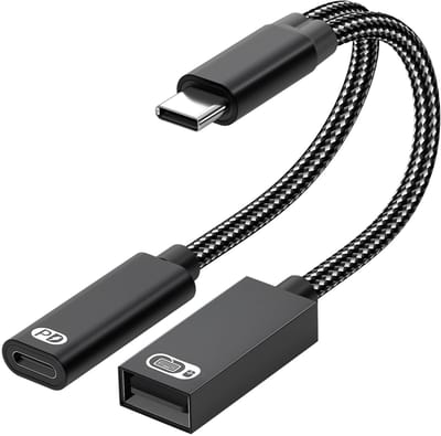 DrPhone FlexLink PD60 – USB-C OTG Adapter 60W Snelladen & Data – Type C naar USB voor Samsung, Huawei, iPad, MacBook