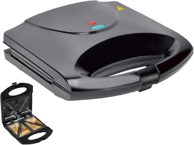 Elektrische Sandwichmaker - Tosti Apparaat - Snelle Maaltijden - Dubbelzijdig Verwarmen - 24 cm Breed - Zwart