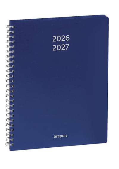 Brepols agenda 2026-2027 - Prevision POLYPROP - Schoolagenda - 1 week op 2 pagina's - Wire-O - Weekoverzicht - Blauw - 17.1 x 22 cm