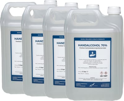 Handalcohol spray 70% - 5 liter - set van 4 stuks
