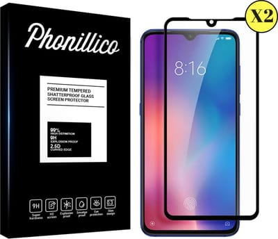 Screenprotector voor Xiaomi MI 9 - 2 stuks Beschermglas van glas Transparante glazen schermbeschermfolie met zwarte randen