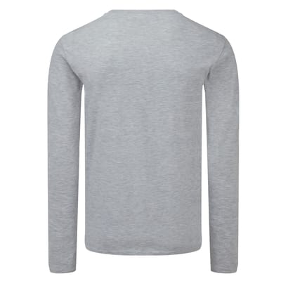 Fruit of the Loom Heren Iconic 150 Effen Klassiek T-shirt met lange mouwen (Heide Grijs)