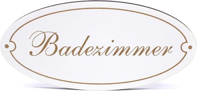Decoratief Deurbordje - Naambordje Huis - Badkamer Ingang - Zelfklevend Hout - 15 x 7 cm - Wit