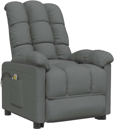 Elektrische Relaxstoel - Verstelbare Fauteuil - Ontspanning Thuis - 6-Punts Vibratiemassage - 74x99x102 cm - Donkergrijs