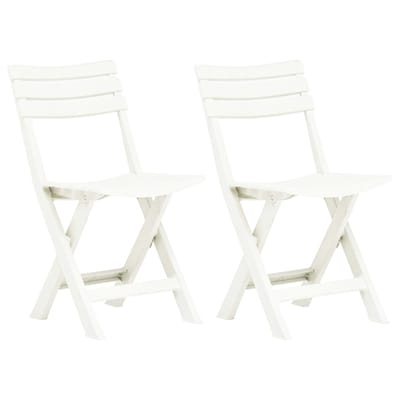vidaXL - Opklapbare - stoelen, - 2 - stuks, - wit - plastic