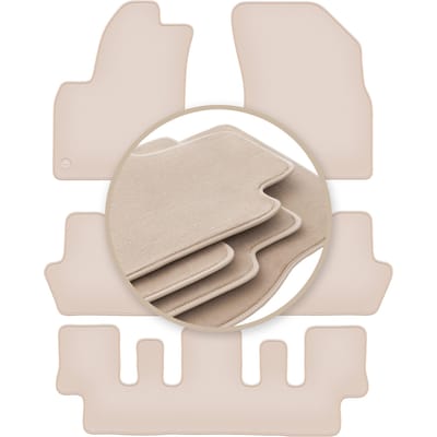 PREMIUM beige vloermatten voor: Citroen C4 Grand Picasso 7 zitplaatsen 2006-2013