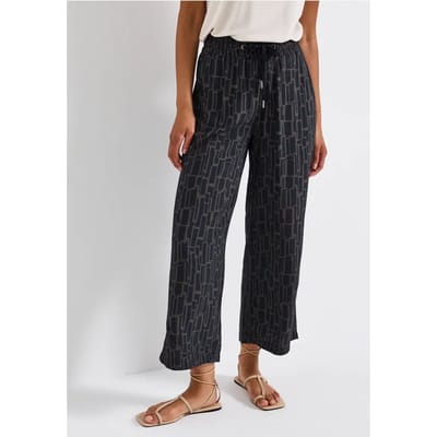Gedessineerde 7/8 broek Wide Legs