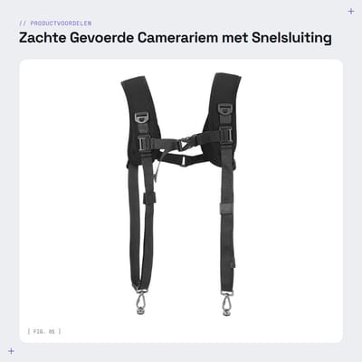 Dailygoods- Camerariem met snelsluiting - Dubbele Schouderriem - Zacht Gevoerd - Ademend - Compatibel met Spiegelreflexcamera's - Stabiel met Snelwisselplaten - Camera Strap