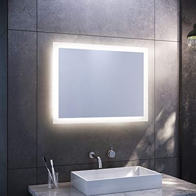 Badkamerspiegel met LED-verlichting 80x60 cm - Warmwit - Wandspiegel - IP44