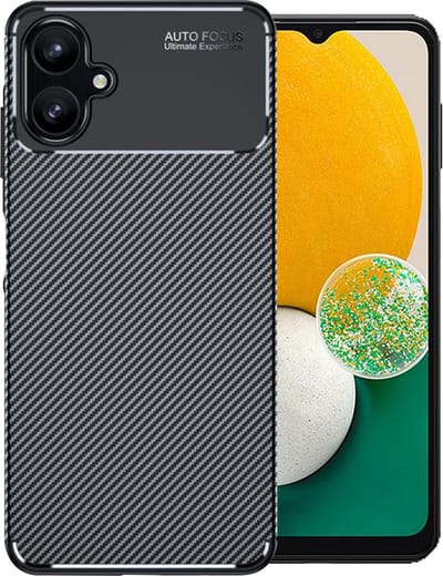Techsuit Carbon Fiber Silicone Back Cover Hoesje geschikt voor Samsung Galaxy A06 4G/5G - Zwart