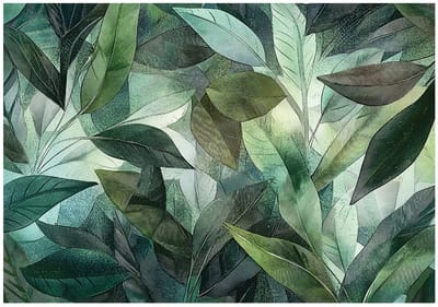 WALLARENA - Fotobehang - 150x105 cm - Fototapete bladeren natuur jungle slaapkamer salon vliesbehang