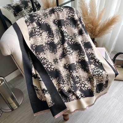 Écharpe Chaude en Cachemire pour Femme Hivernelle Couverture Pashmina de Luxe Châle Épais Foulard Mode Bufanda Écharpe Poncho gray