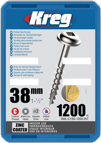 1200 Verzinkte Houtschroeven 8x38mm Met Grove Schroefdraad voor Zakgaten