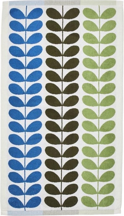 Orla Kiely Trio Stem Riviera douche-bad handdoek - 70x125 cm - groen-blauw - jacquard handdoek