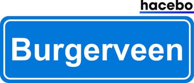Hacebo - Plaatsnaam Sticker - 29x10 CM - Burgerveen sticker - Verkeersborden sticker - grappige cadeaus - Burgerveen