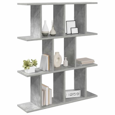 vidaXL - Wandplank - Betongrijs - 80 - x - 20 - x - 96 - cm - Bewerkt - hout
