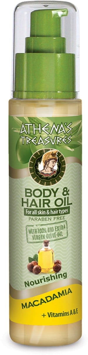 Pharmaid Athena’s Treasures Body & Hair Oil Macadamia – Intensieve Voeding & Hydratatie voor Huid en Haar (100ml)