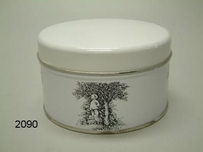 Bartje blikje – Wit – 11 x 11 x 6,5 cm – Rondom afbeelding