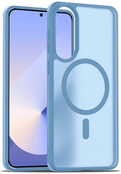 Geschikt voor Samsung Galaxy S25 Edge hoesje blauw – MagSafe Compatibel Backcover – Slank en transparant