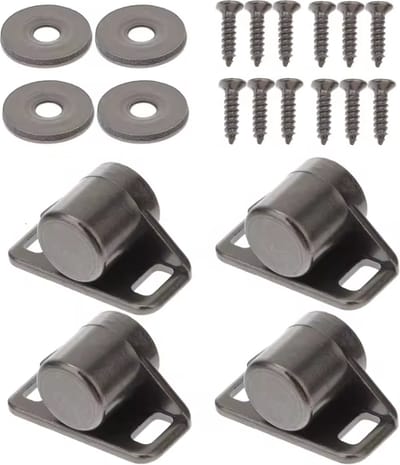 TLVX 4 Sets Ronde magneetsluiting Zwart / Erg sterk / Magneetsnappers / Zinaps Kastdeur magneten / Deurmagneet / Voor kastjes / Deursluiting / Kast magneet / Kabinet Magnetisch / Magnetische Sluitingsdeur / Lade Magneet / Sluiting Vangdeur / 4 stuks