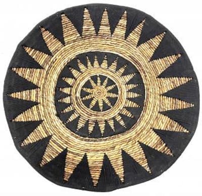 Wanddecoratie - mand banana black - D80cm